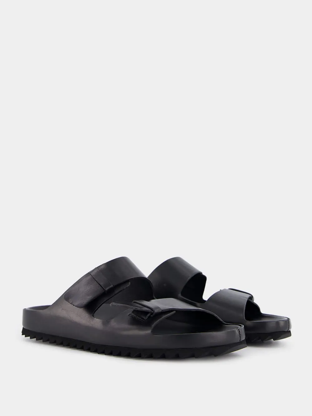 Agorà Black Leather Slides sold by Fashion Clinic product image thumbnail 3