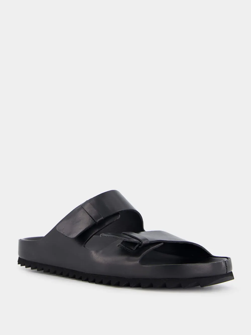 Agorà Black Leather Slides sold by Fashion Clinic product image thumbnail 2