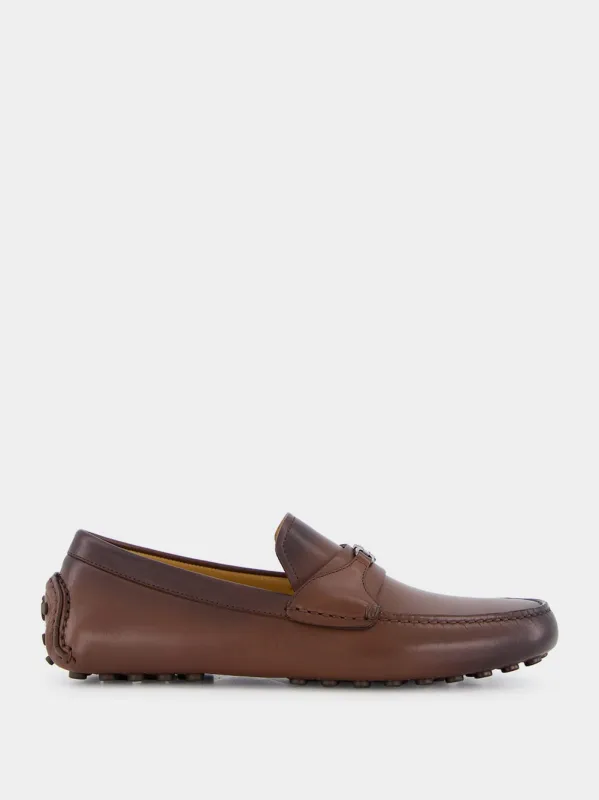 Gancini Driver Leather Loafers sold by Fashion Clinic