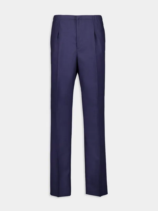 Blue Wool Tailored Trousers sold by Fashion Clinic