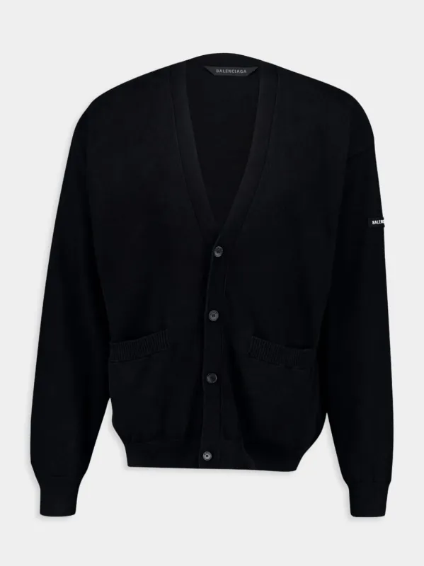 Black Cotton Cardigan sold by Fashion Clinic