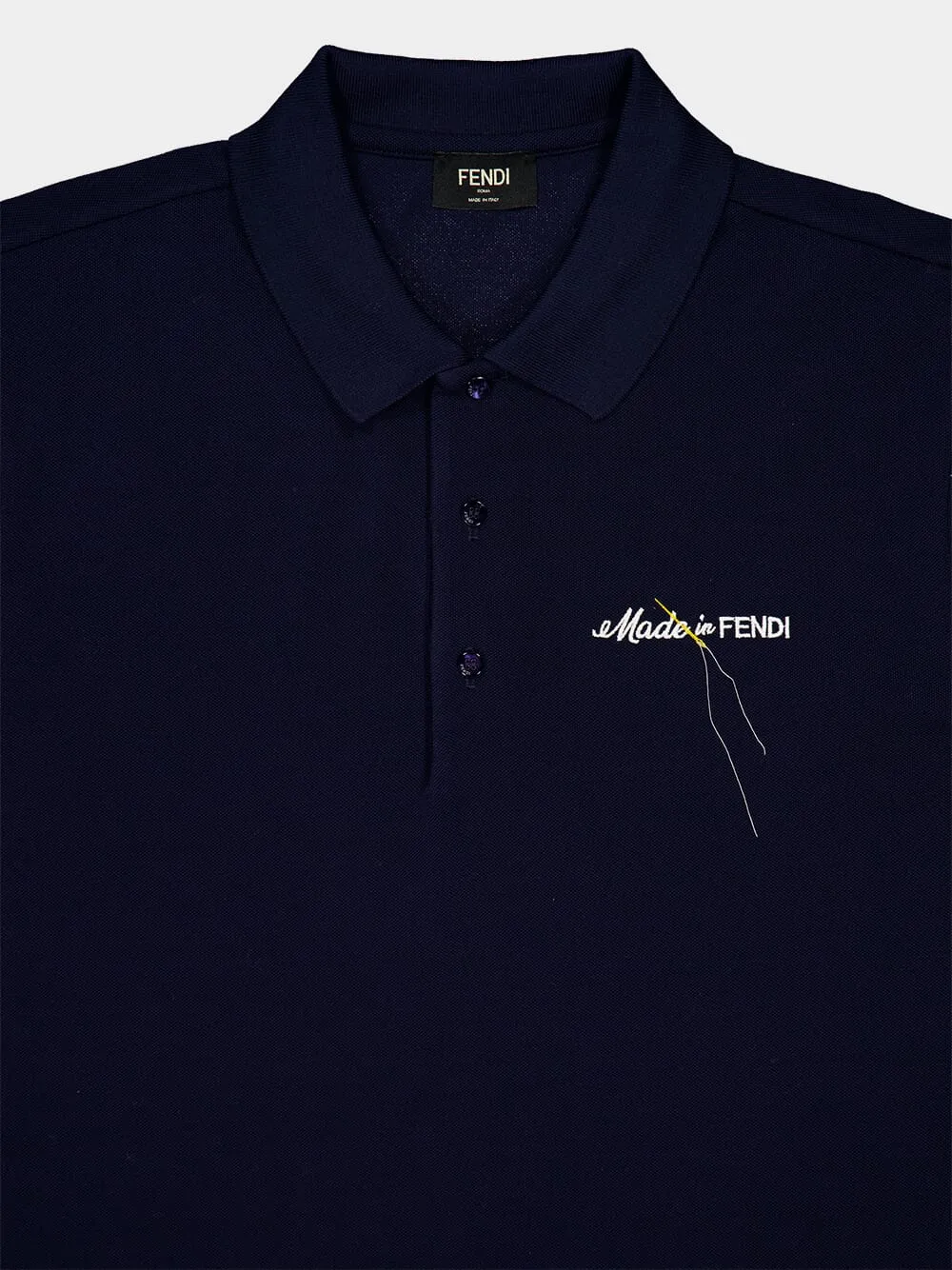 Navy Embroidered Piqué Polo Shirt sold by Fashion Clinic product image thumbnail 3