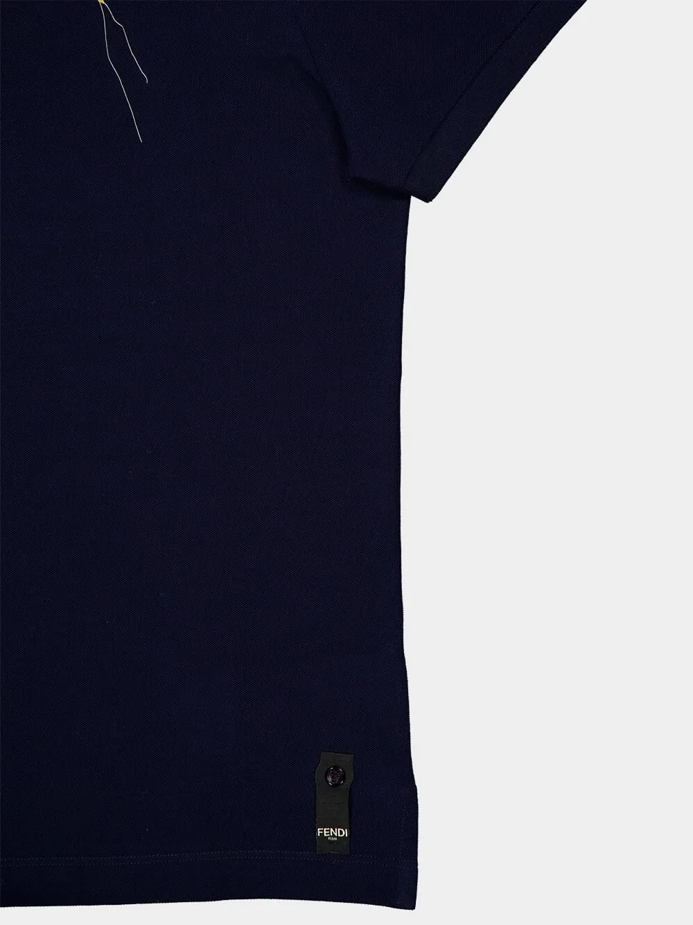 Navy Embroidered Piqué Polo Shirt sold by Fashion Clinic product image thumbnail 4