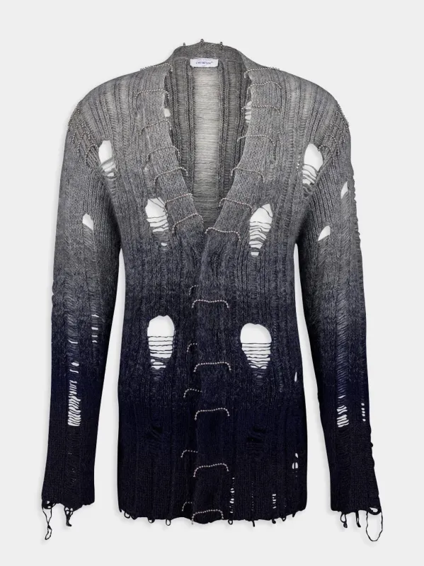 Distressed Mohair Gradient-Effect Cardigan sold by Fashion Clinic