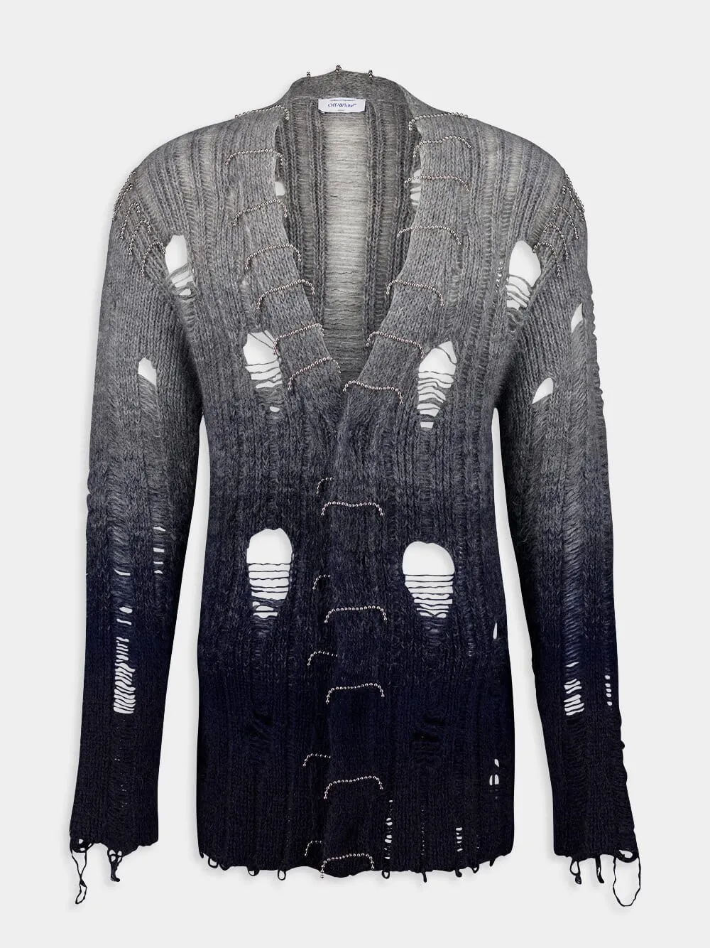 Distressed Mohair Gradient-Effect Cardigan sold by Fashion Clinic