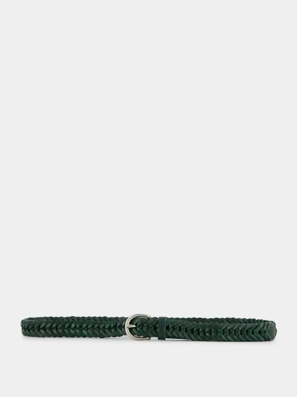 Handwoven Forest Green Belt sold by Fashion Clinic