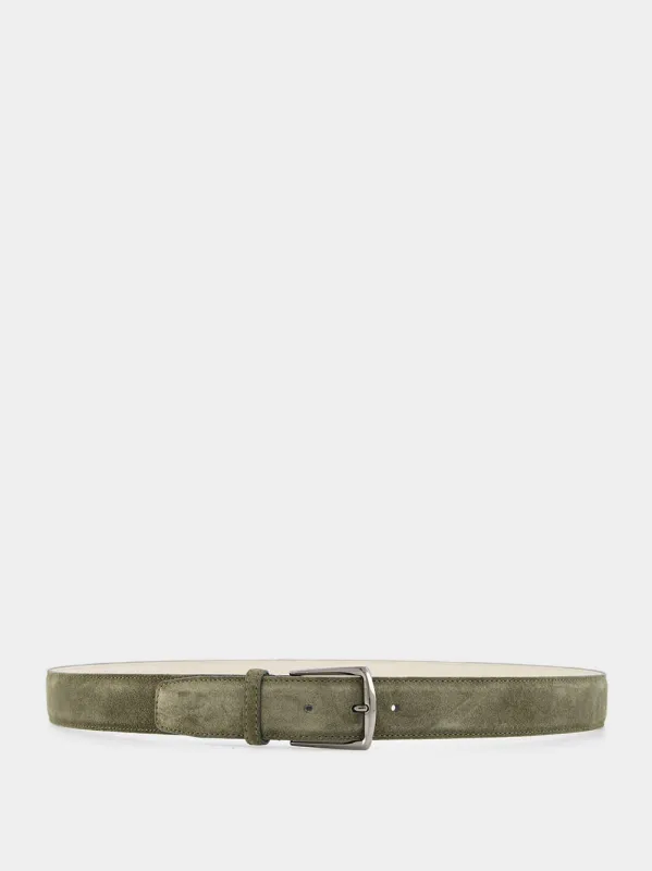 Olive Suede Leather Belt sold by Fashion Clinic