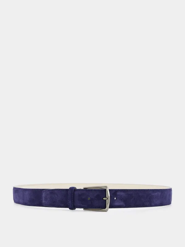 Navy Suede Leather Belt sold by Fashion Clinic