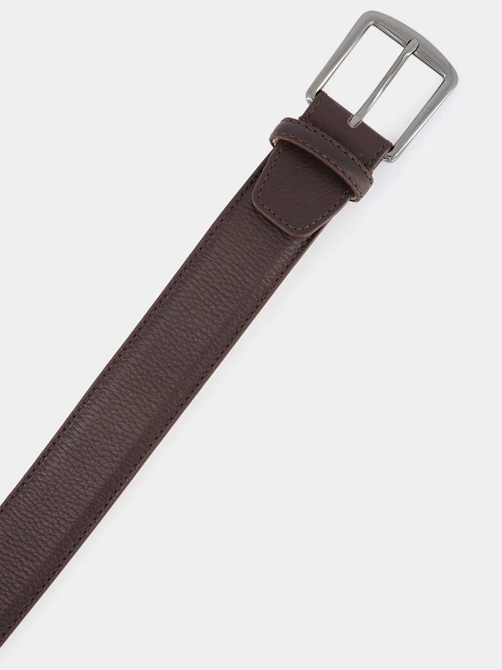 Brown Grained Leather Belt sold by Fashion Clinic product image thumbnail 2