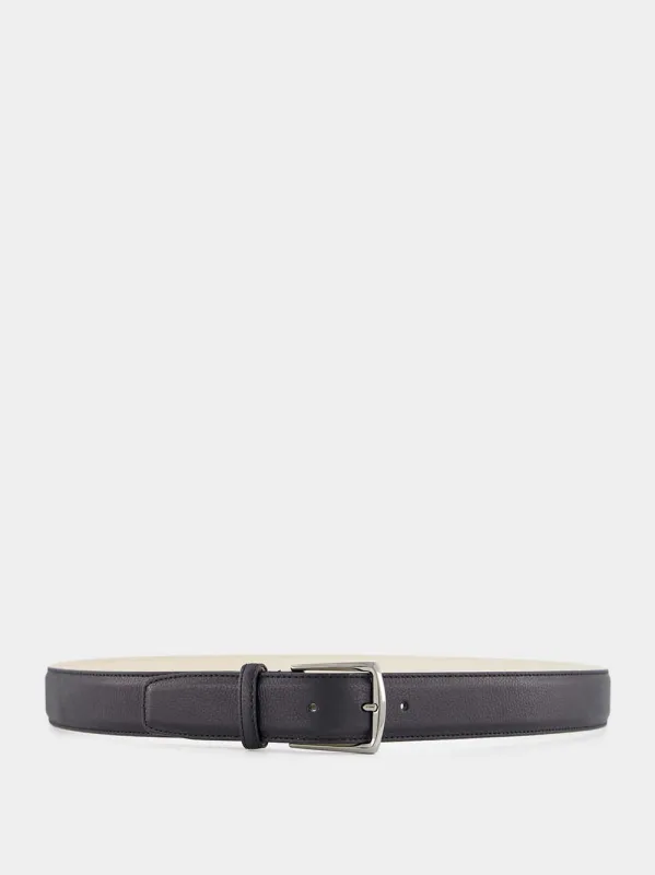 Black Grained Leather Belt sold by Fashion Clinic