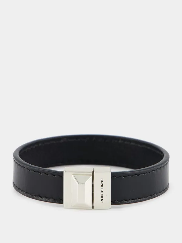Engraved Logo Leather Bracelet sold by Fashion Clinic