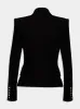 Satin-Lapel Crepe Blazer sold by Fashion Clinic