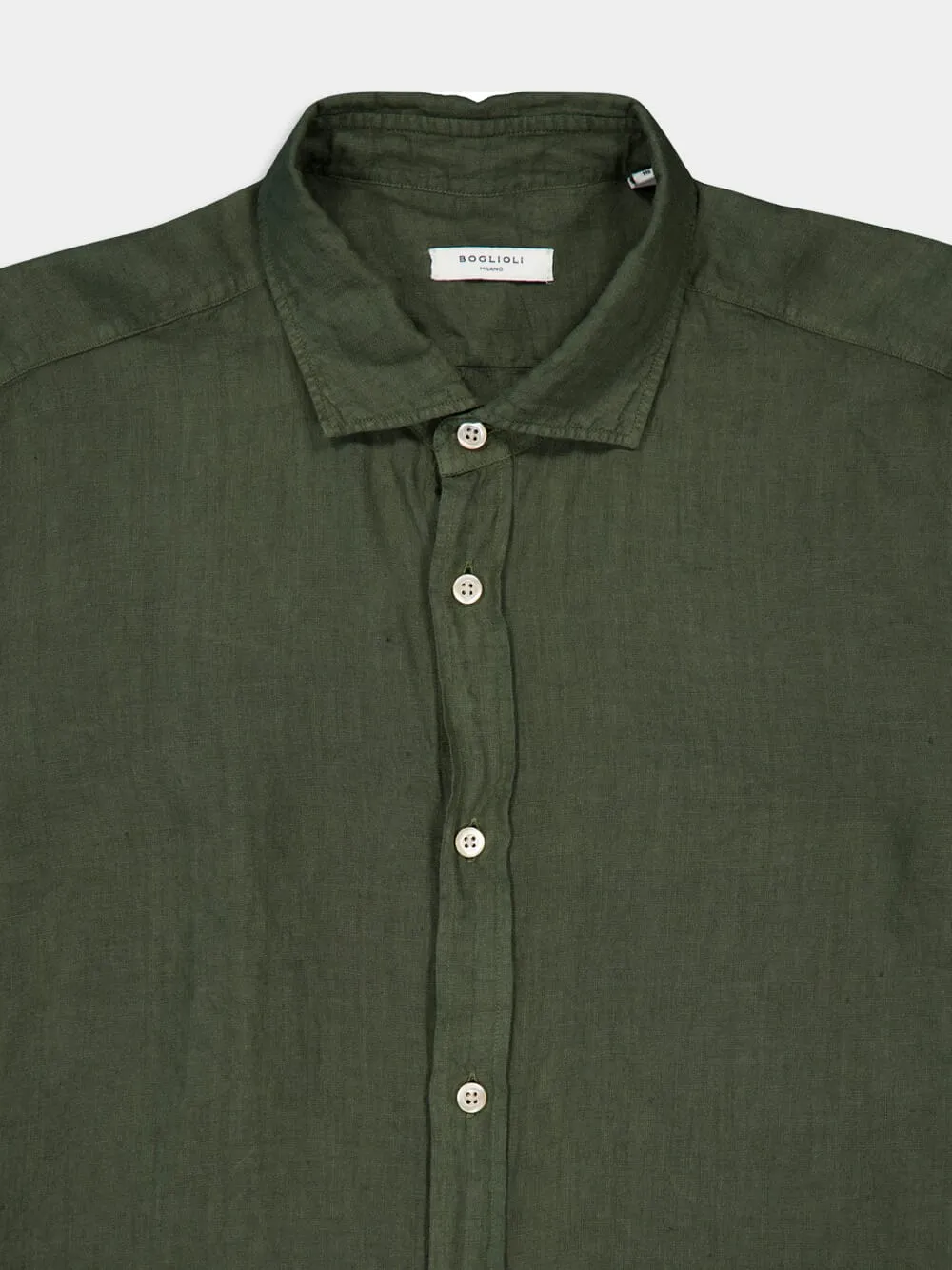 Olive Linen Shirt sold by Fashion Clinic product image thumbnail 3