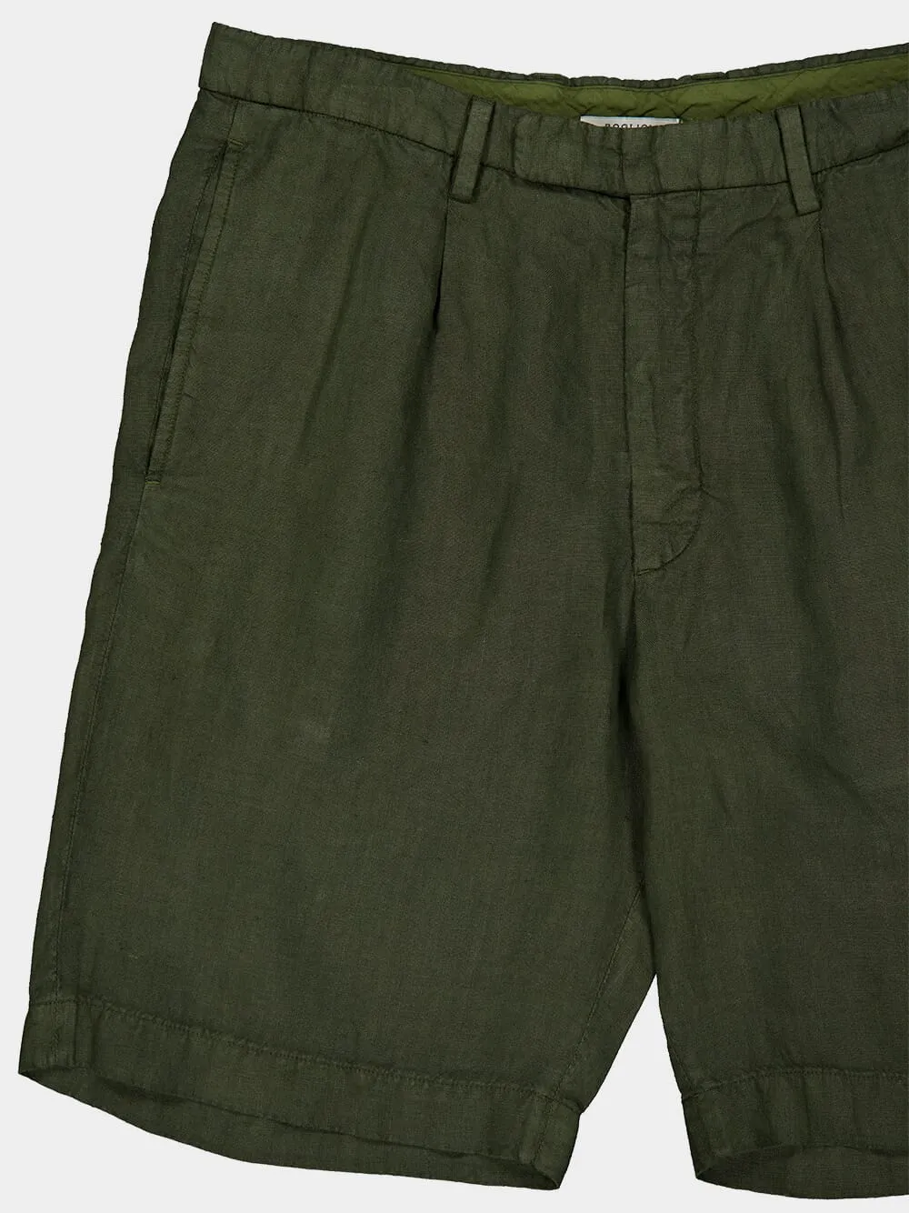 Green Linen Tailored Shorts sold by Fashion Clinic product image thumbnail 3