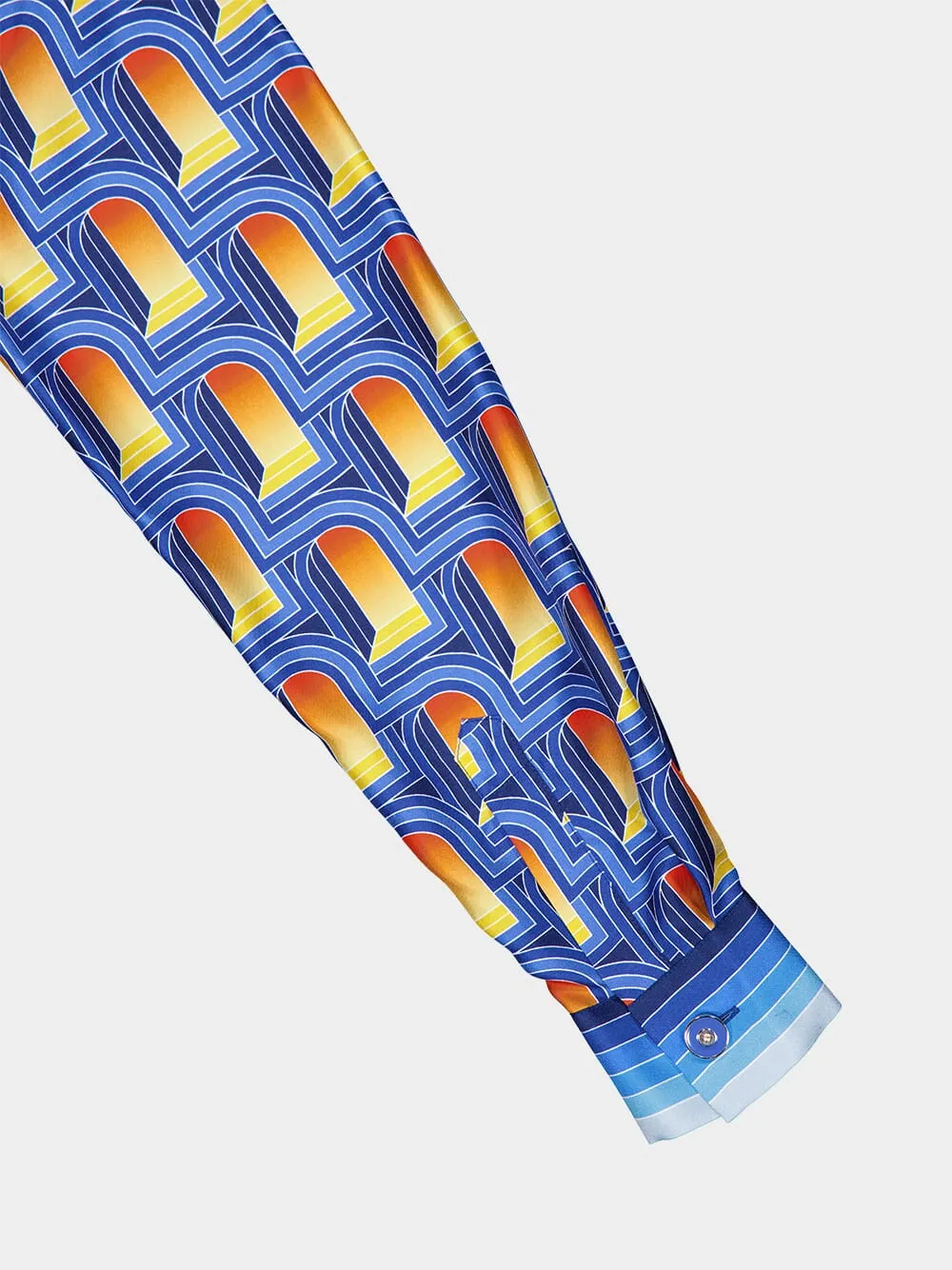 Vibrant Silk Graphic Print Shirt sold by Fashion Clinic product image thumbnail 5