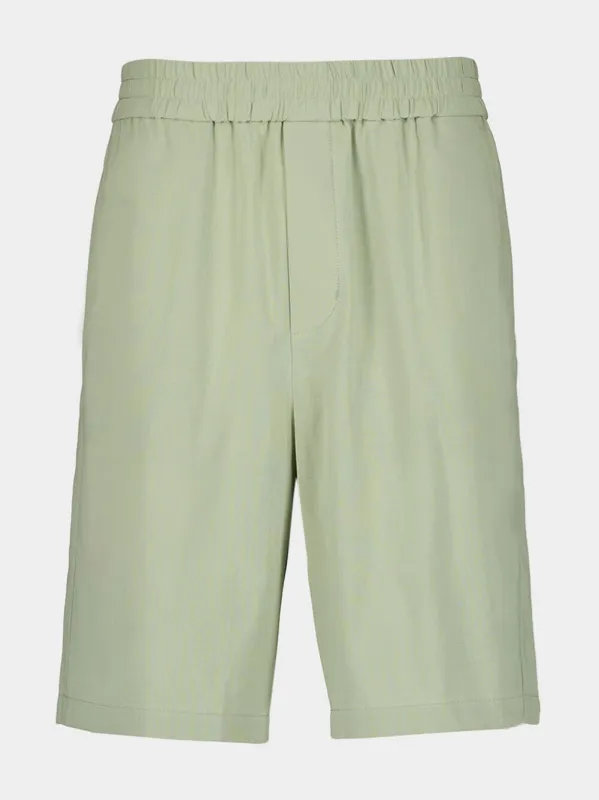 Elasticated Waist Sage Bermuda Shorts sold by Fashion Clinic