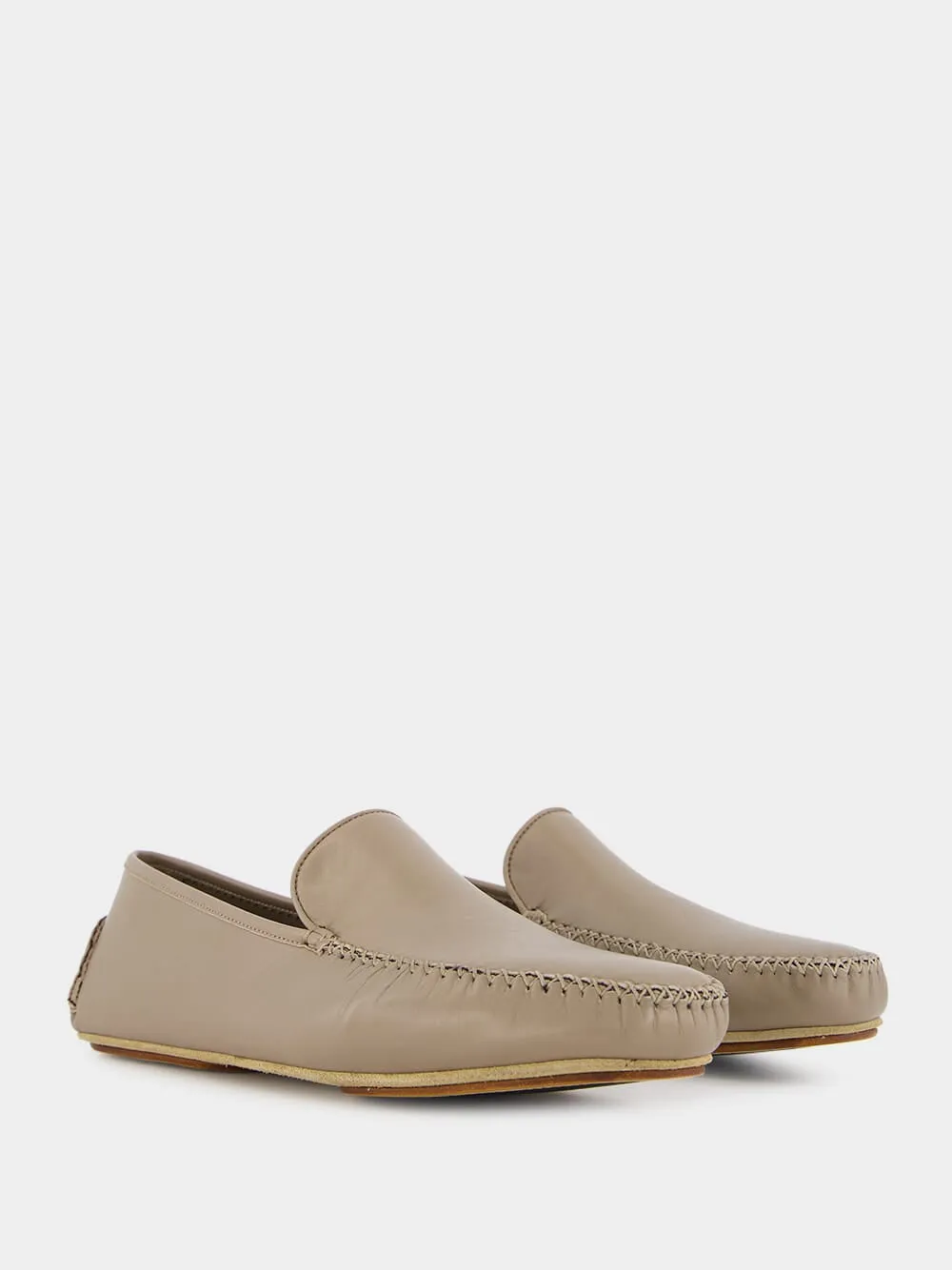 Mayfair Beige Leather Loafers sold by Fashion Clinic product image thumbnail 3