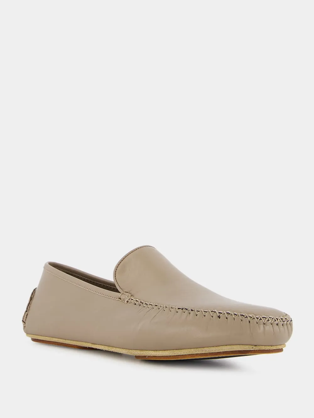 Mayfair Beige Leather Loafers sold by Fashion Clinic product image thumbnail 2
