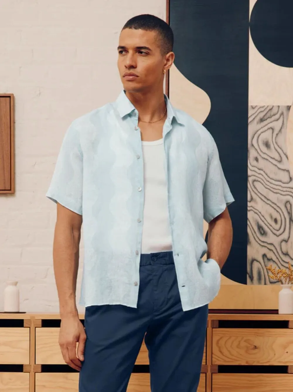 Cabana Stripe Castro Linen Shirt sold by Fashion Clinic