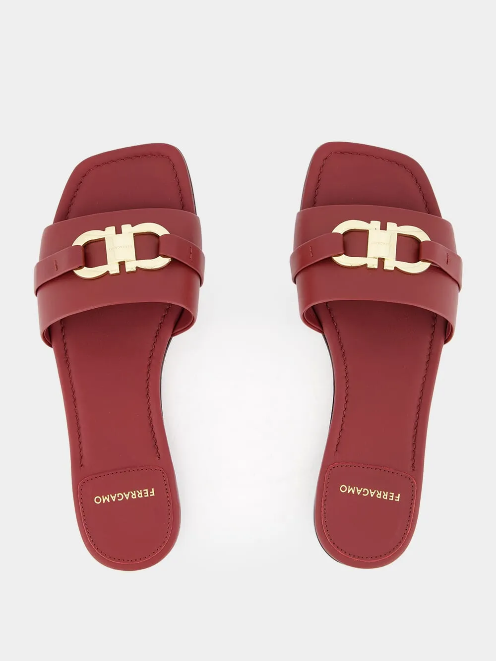 Gancini Buckle Leather Slide sold by Fashion Clinic product image thumbnail 4