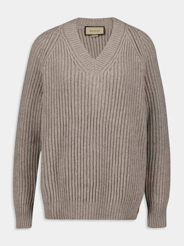 Warm Grey Wool-Cashmere Sweater sold by Fashion Clinic