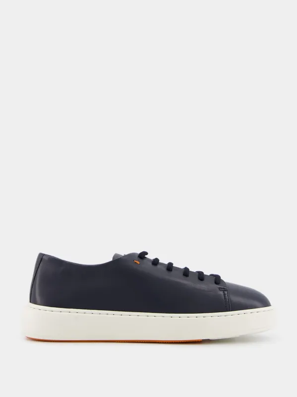 Blue Leather Sneakers sold by Fashion Clinic
