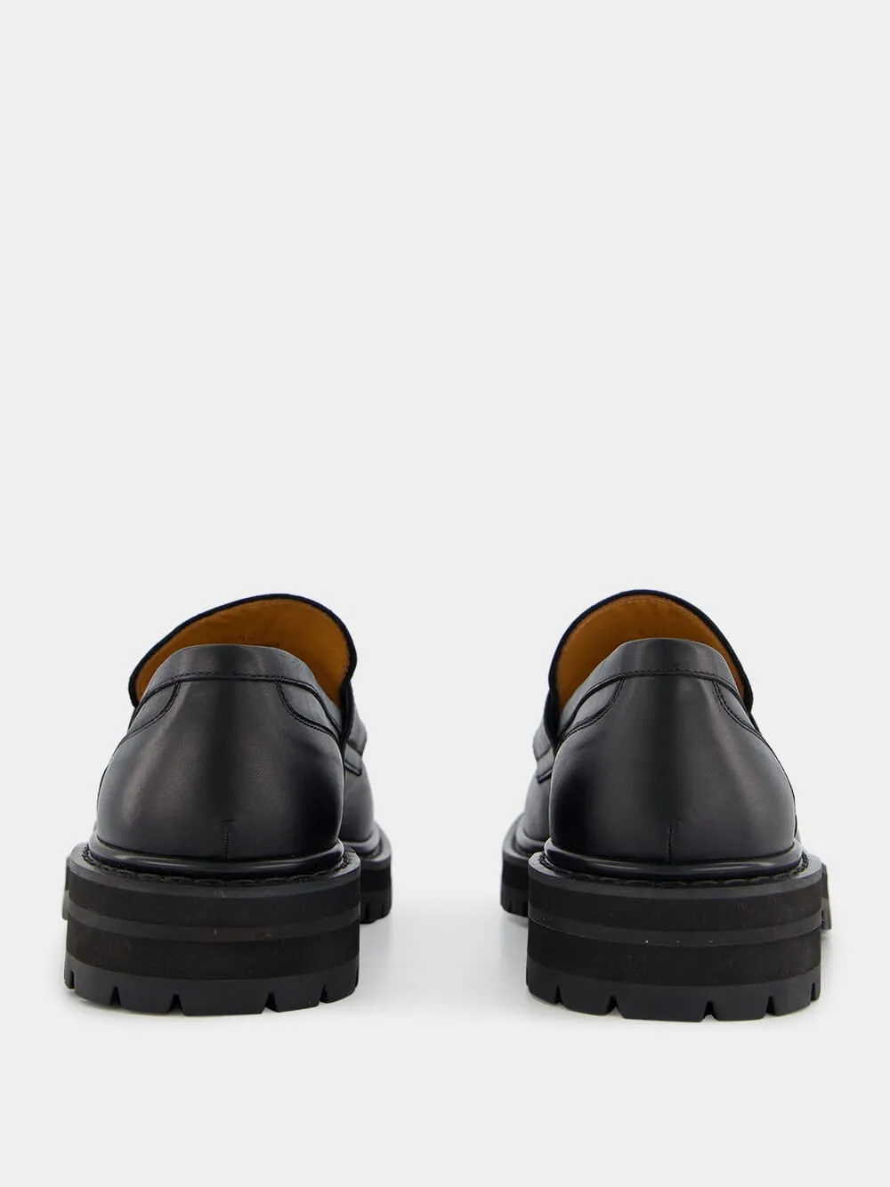 Black Leather Chunky Loafers sold by Fashion Clinic product image thumbnail 5