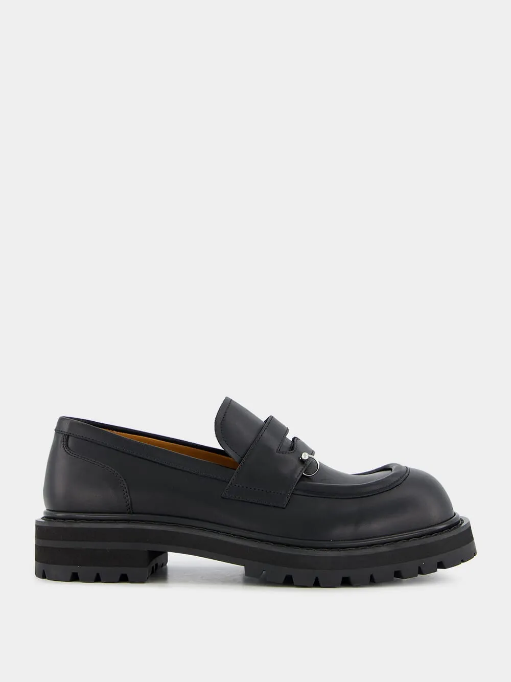Black Leather Chunky Loafers sold by Fashion Clinic