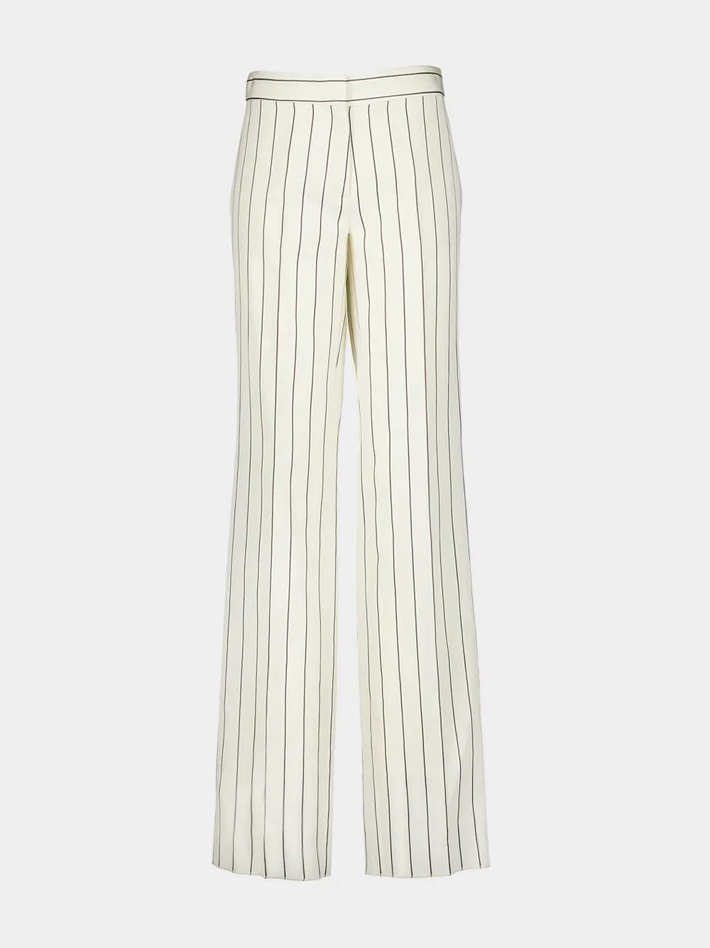 Pinstripe Cream Straight-Leg Trousers sold by Fashion Clinic