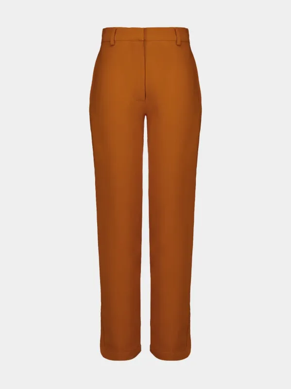 Emily Caramel Café Ankle Cut Tailored Pants sold by Fashion Clinic