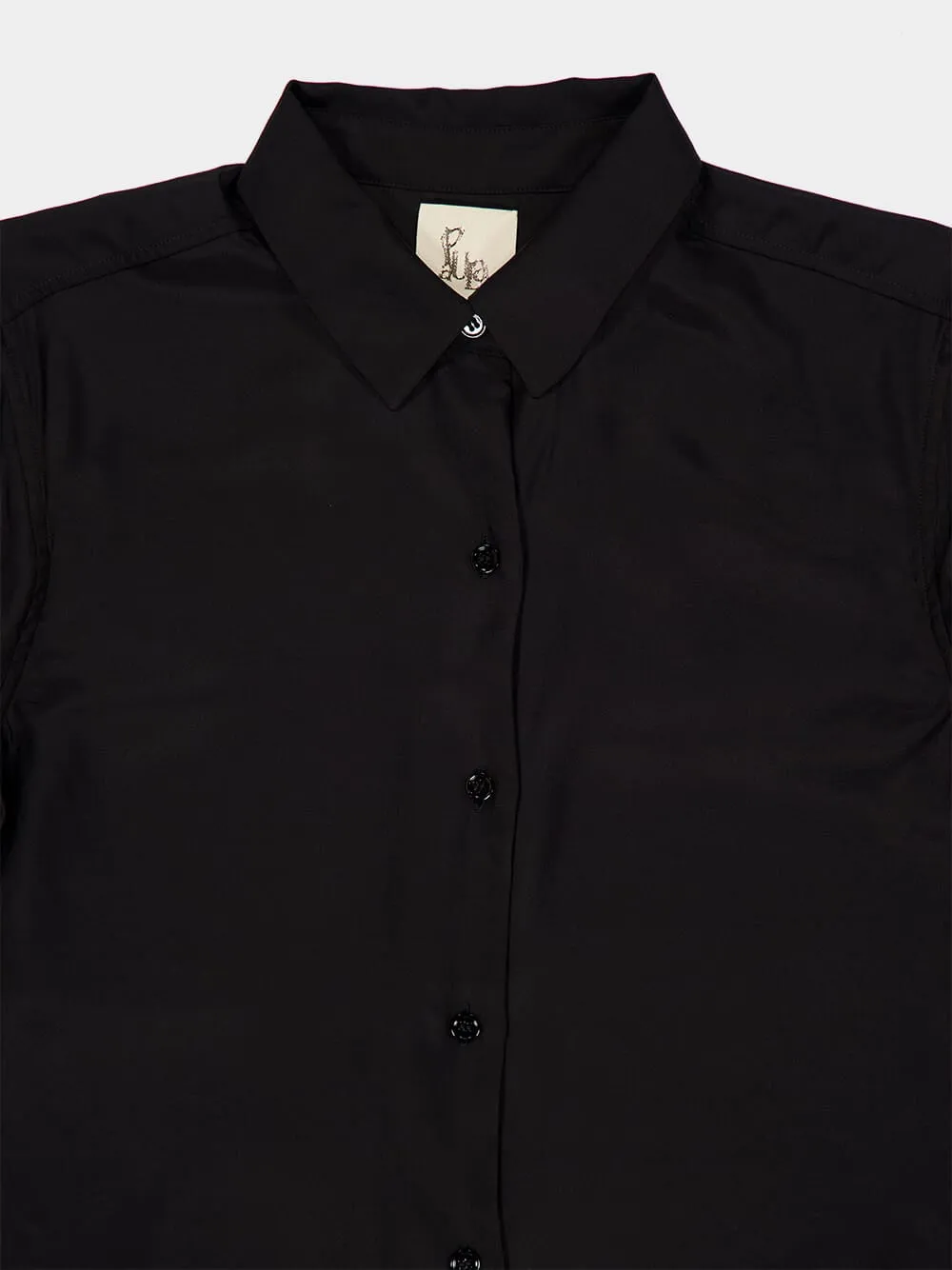 Ametista Black Silk Shirt sold by Fashion Clinic product image thumbnail 3