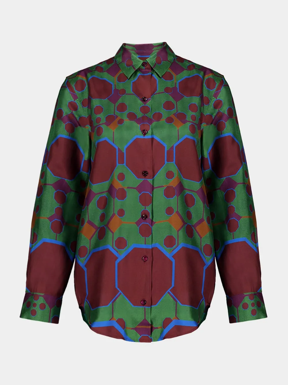 Ametista Octa Print Printed Silk Twill Shirt sold by Fashion Clinic
