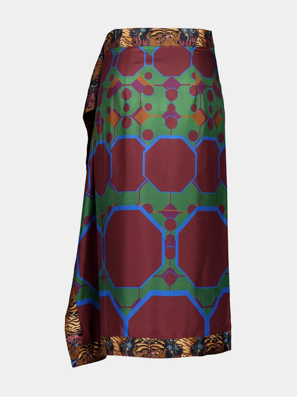 Wisteria Octa Print Wrap Skirt in Double Printed Silk Twill sold by Fashion Clinic product image thumbnail 3