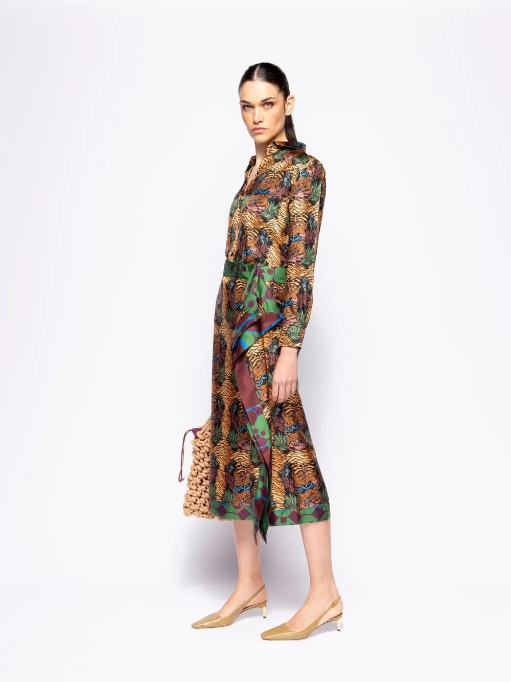 Wisteria Dreamframe Print Wrap Skirt in Double Printed Silk Twill sold by Fashion Clinic product image thumbnail 5