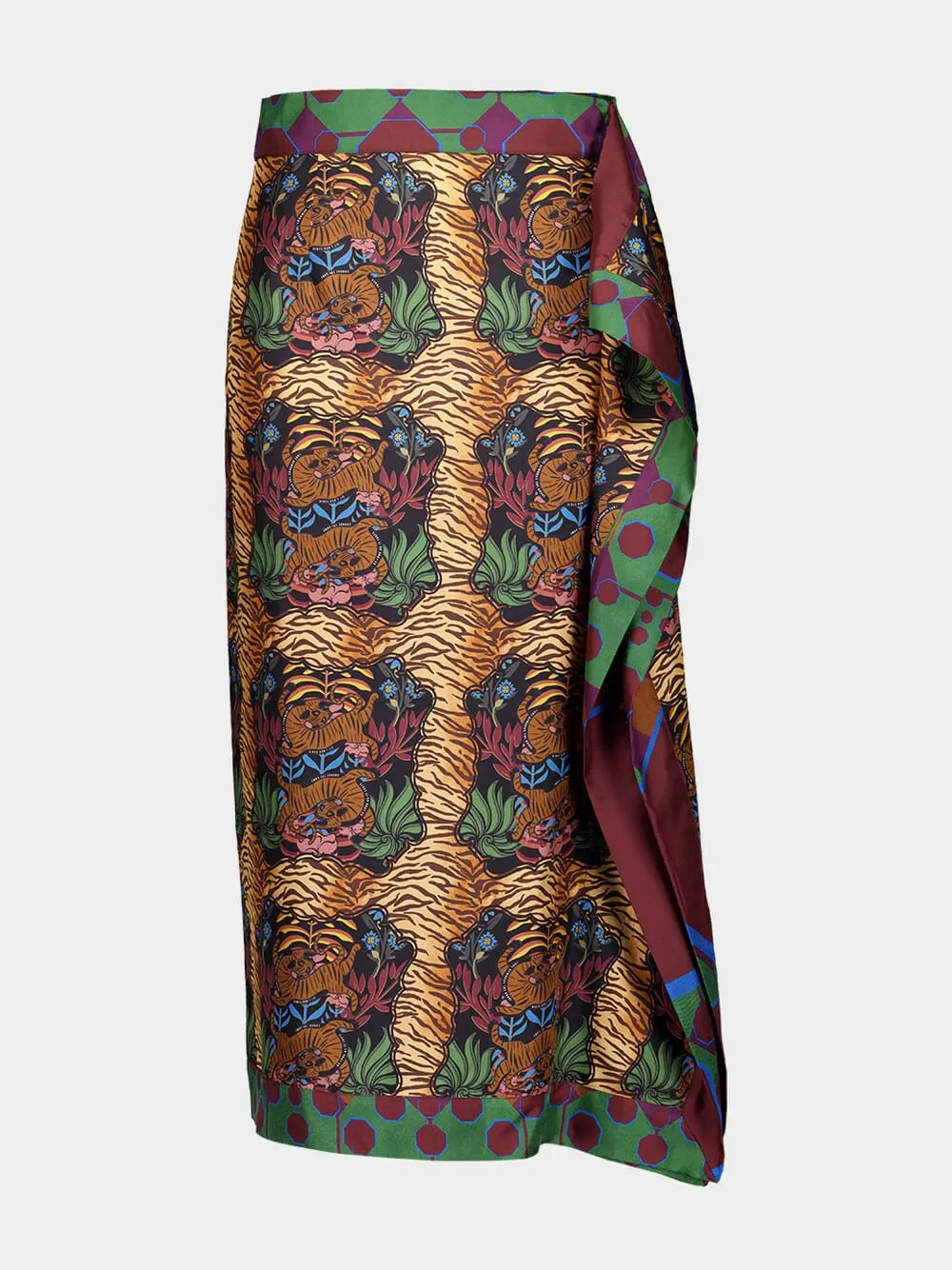 Wisteria Dreamframe Print Wrap Skirt in Double Printed Silk Twill sold by Fashion Clinic product image thumbnail 2