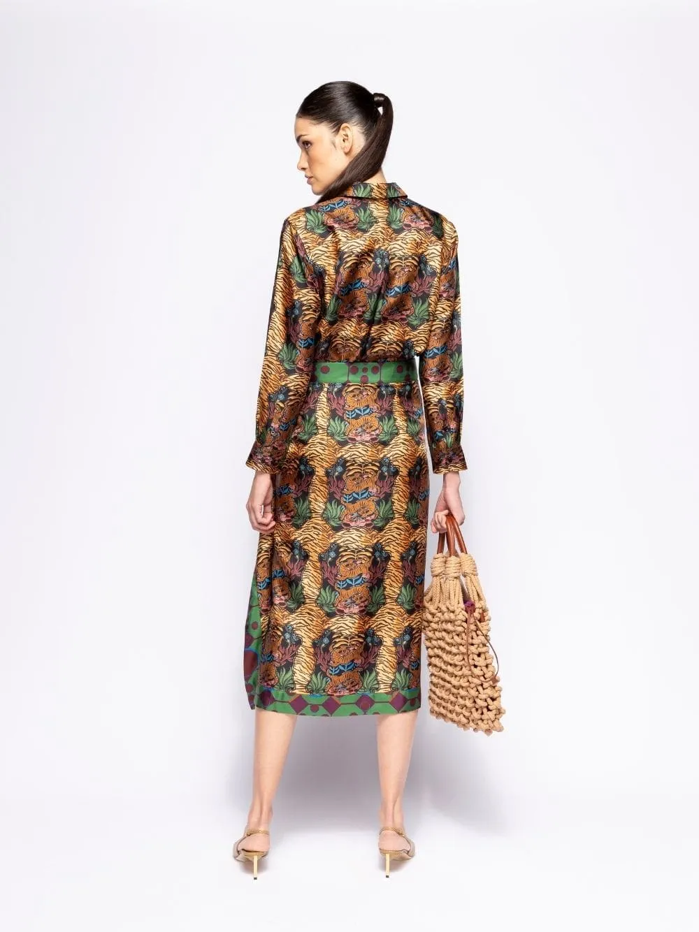 Wisteria Dreamframe Print Wrap Skirt in Double Printed Silk Twill sold by Fashion Clinic product image thumbnail 3