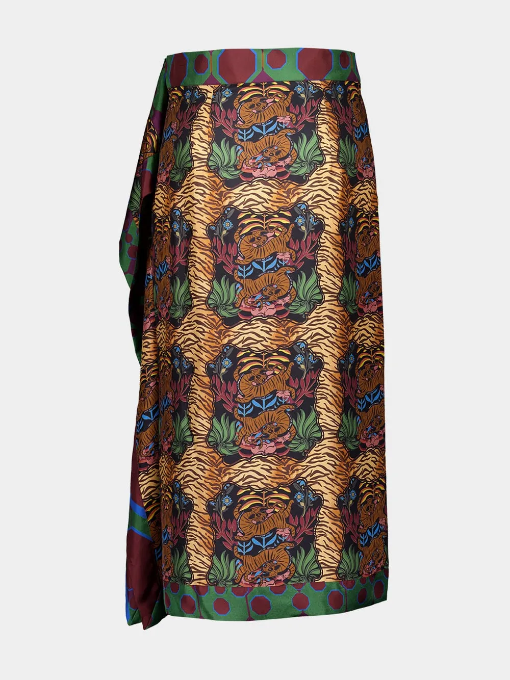 Wisteria Dreamframe Print Wrap Skirt in Double Printed Silk Twill sold by Fashion Clinic product image thumbnail 4