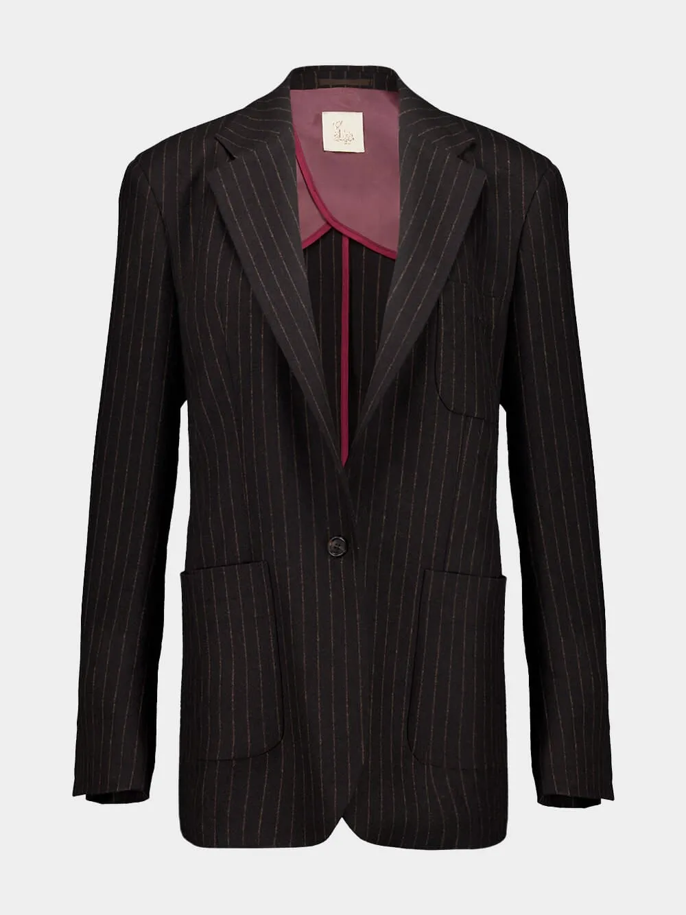 Tansy Coffee Bean Striped Blazer with Internal Detail sold by Fashion Clinic product image thumbnail 2