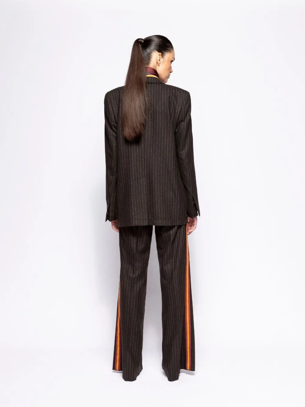 Tansy Coffee Bean Striped Blazer with Internal Detail sold by Fashion Clinic product image thumbnail 3