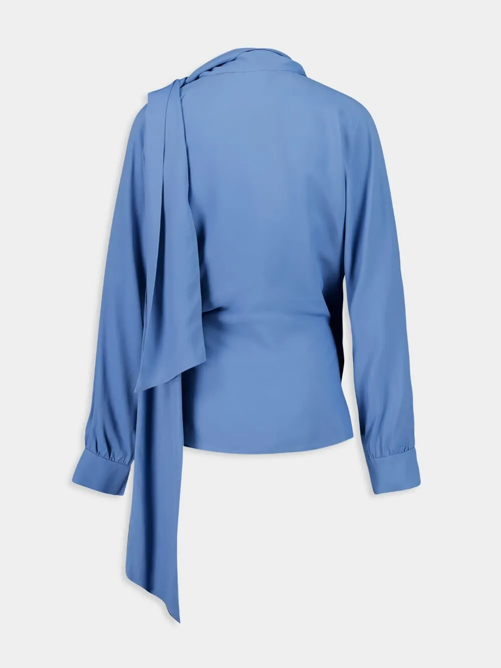 Narcissus Dutch Blue Wrap Top with Collar Tie sold by Fashion Clinic product image thumbnail 3