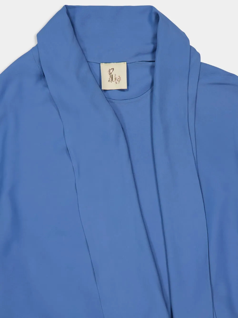 Narcissus Dutch Blue Wrap Top with Collar Tie sold by Fashion Clinic product image thumbnail 5