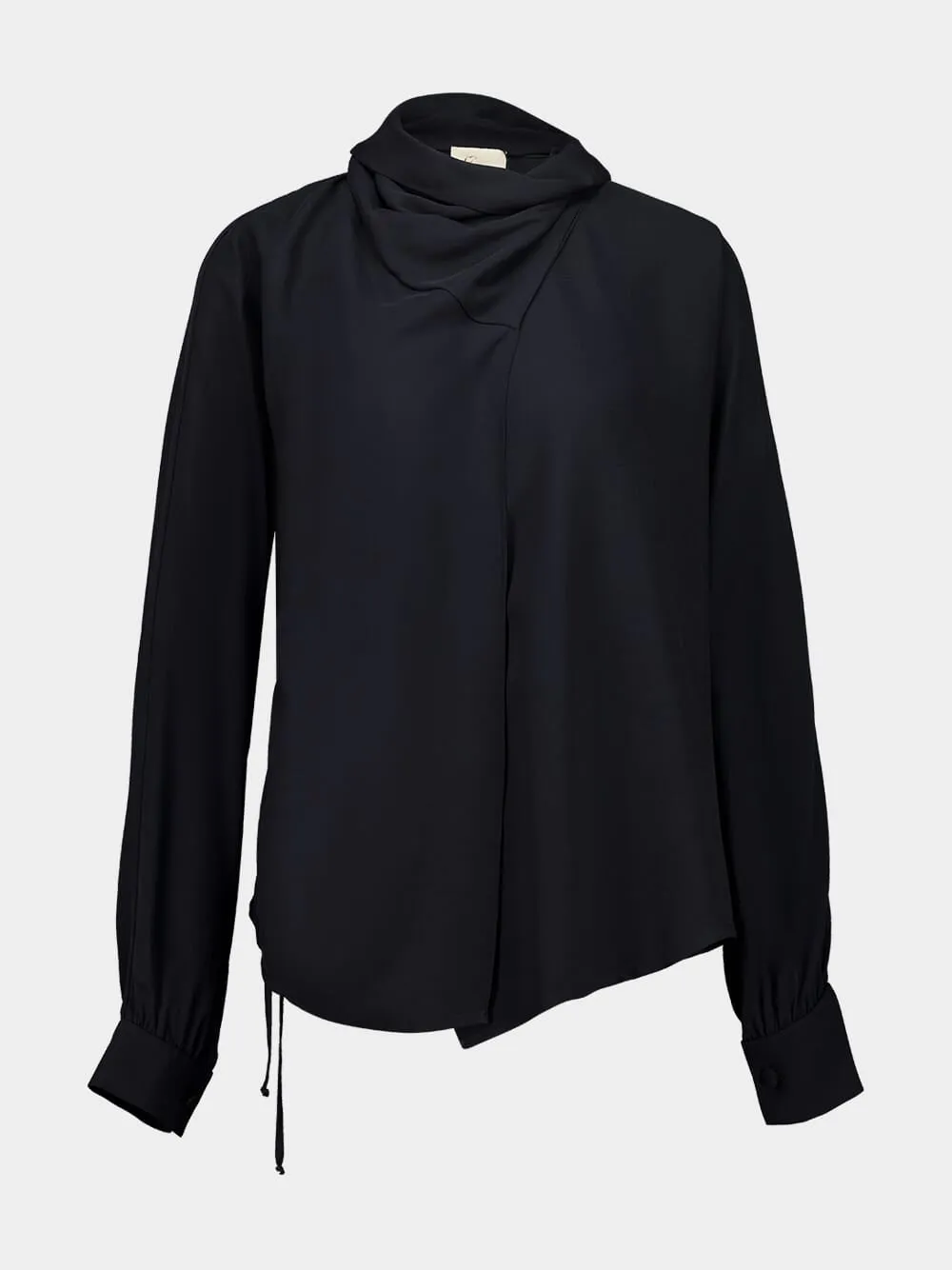 Narcissus Black Wrap Top with Collar Tie sold by Fashion Clinic product image thumbnail 4