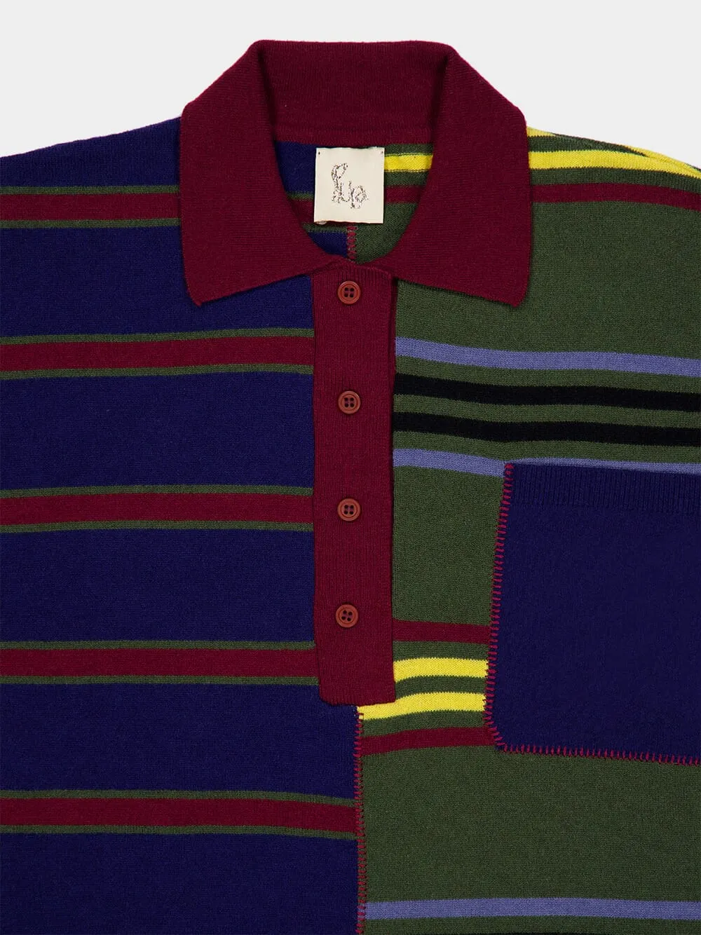 Magdalene Multicolour Striped Embroidered Knitted Top sold by Fashion Clinic product image thumbnail 5