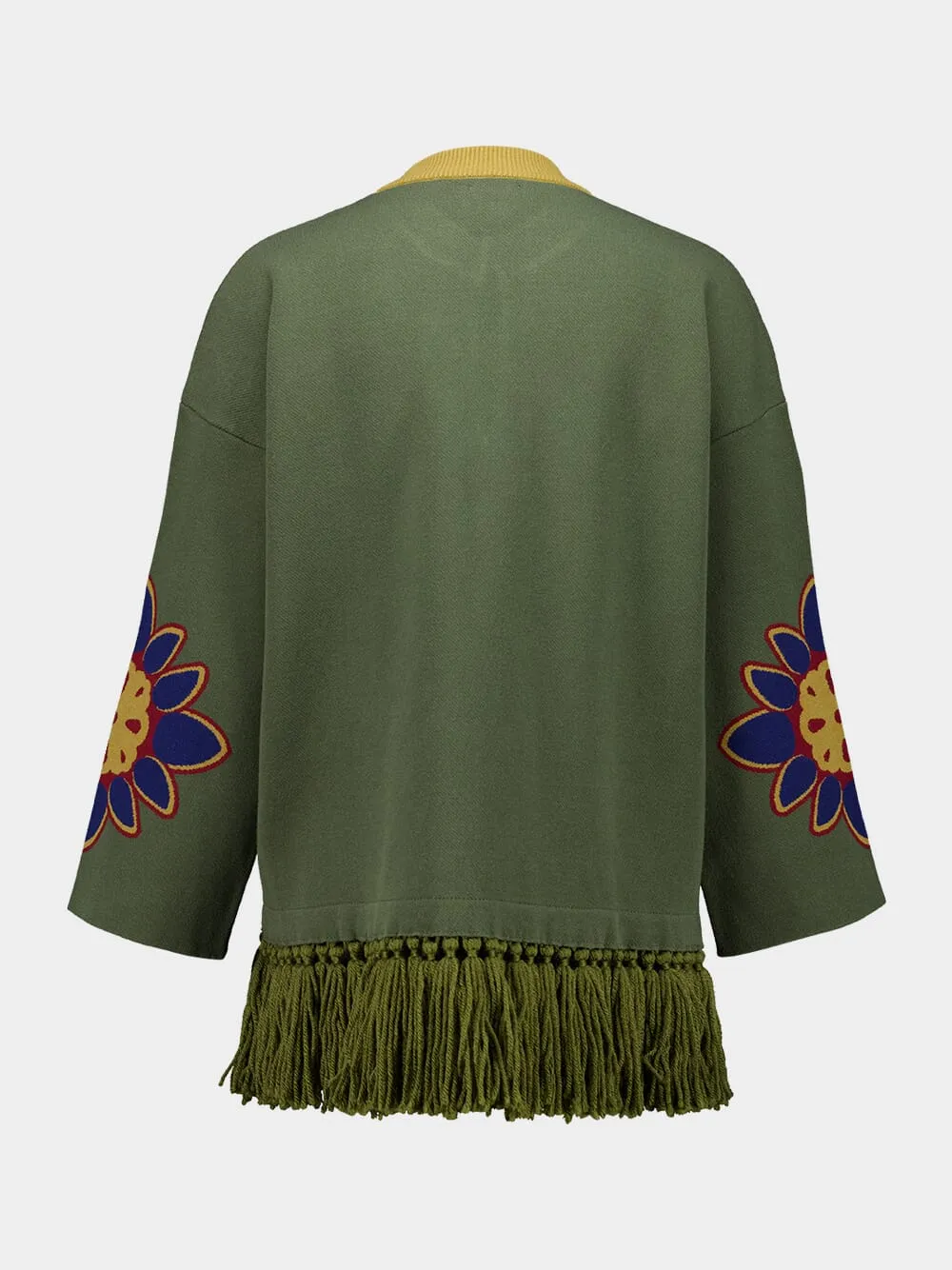 Jade Duffel Bag Jacquard Sweater with Fringes sold by Fashion Clinic product image thumbnail 3