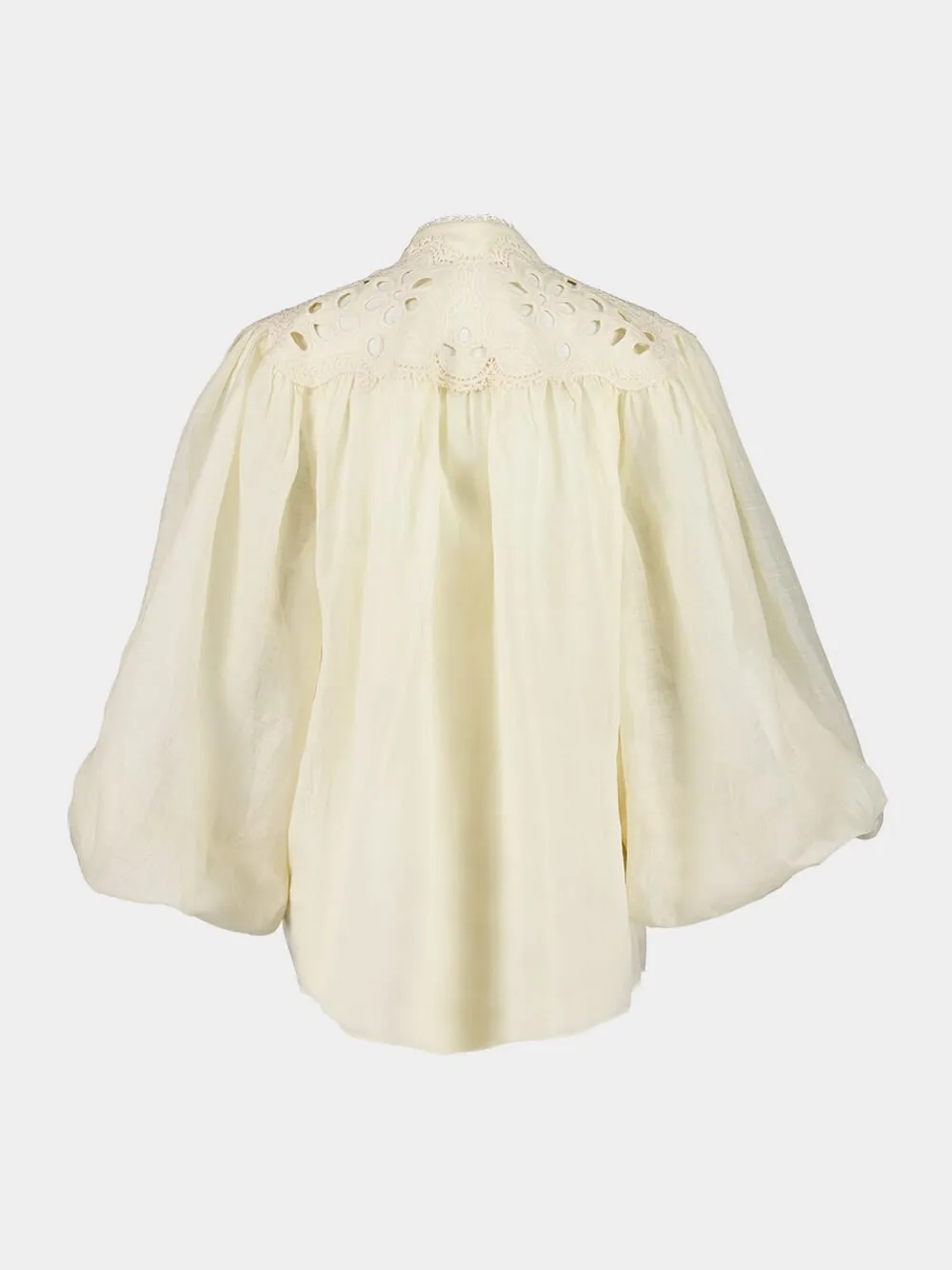 Cream Coco Embroidered Ramie Blouse sold by Fashion Clinic product image thumbnail 3
