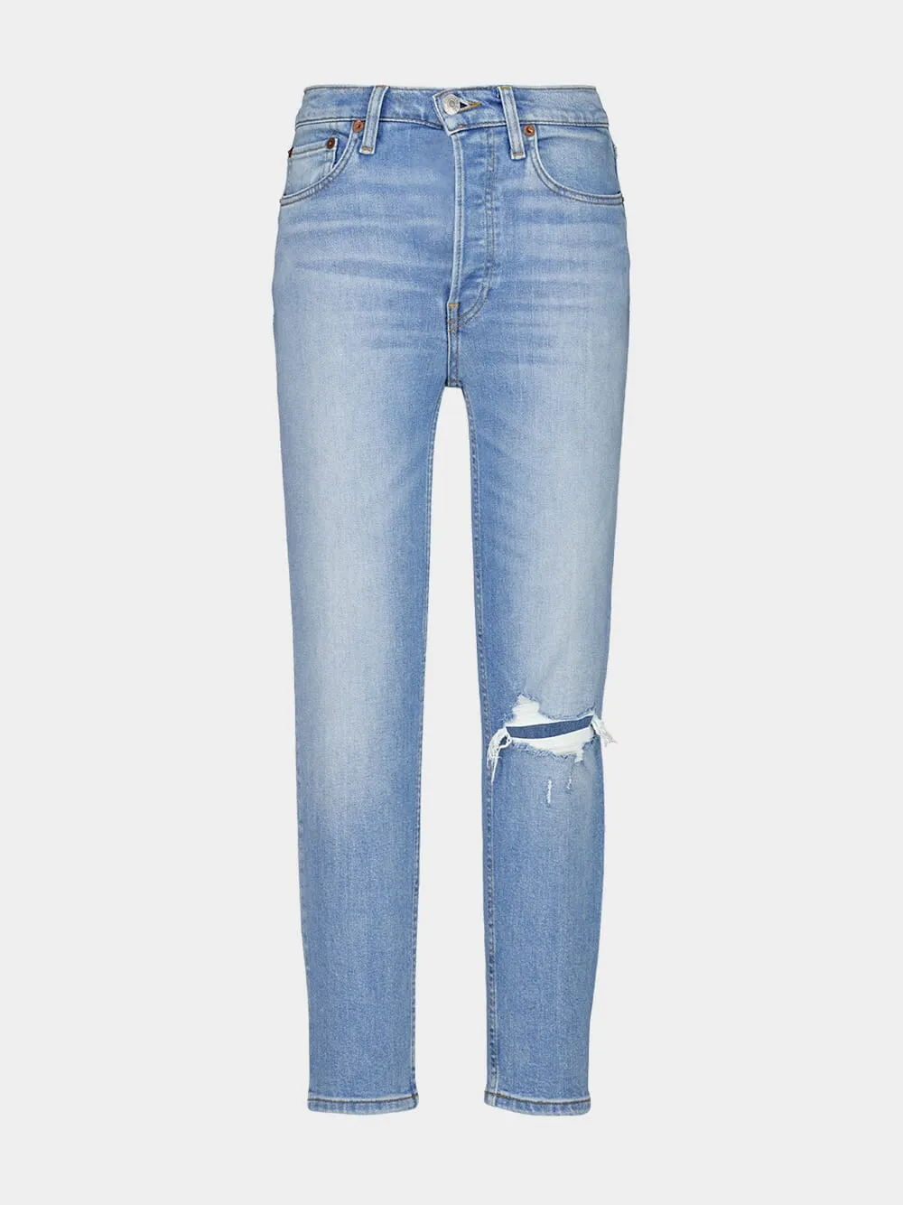 Distressed Light-Wash Jeans sold by Fashion Clinic
