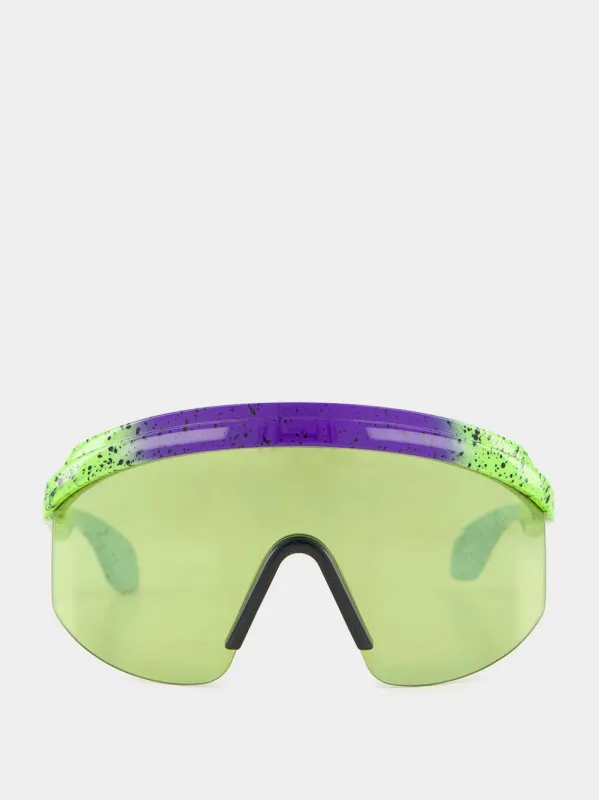 Oversize-Frame Logo-Embossed Sunglasses sold by Fashion Clinic