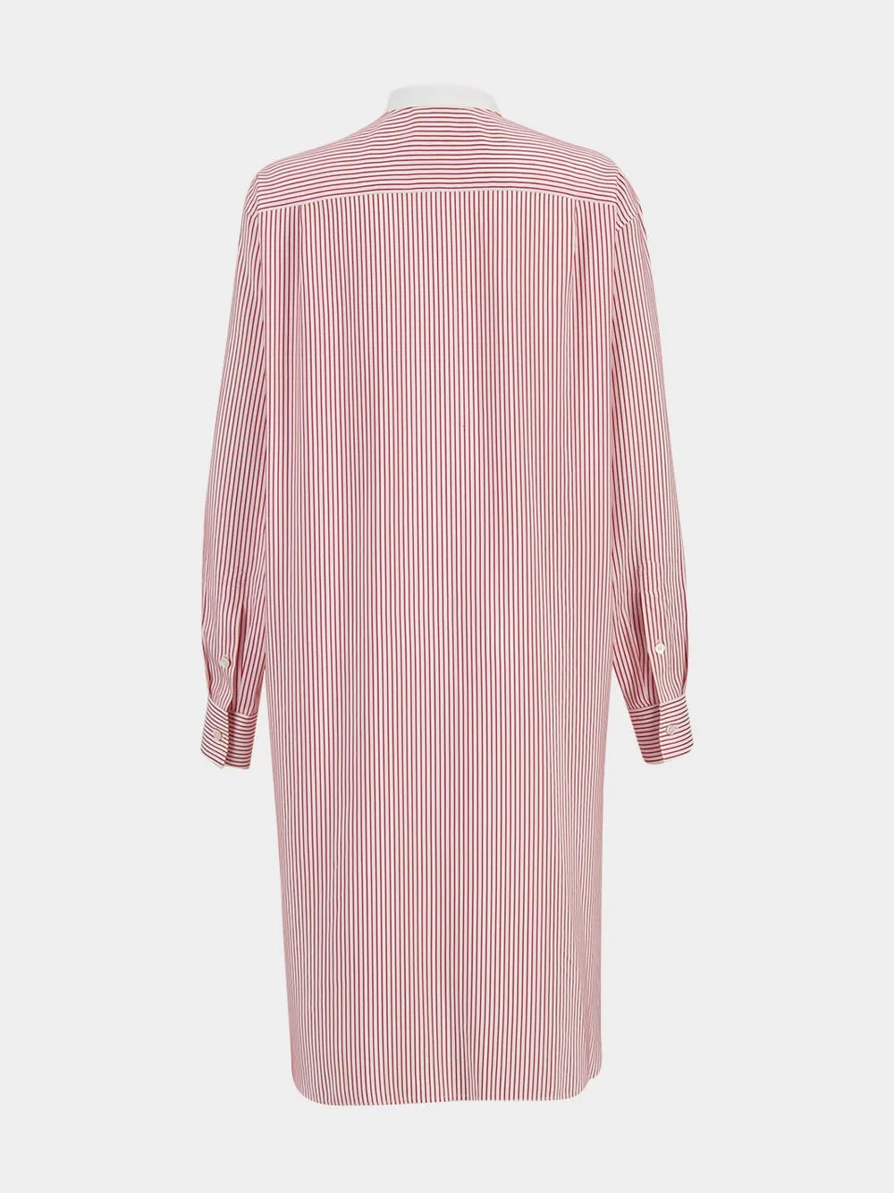 Red Stripe Satin Silk Midi Dress sold by Fashion Clinic product image thumbnail 2