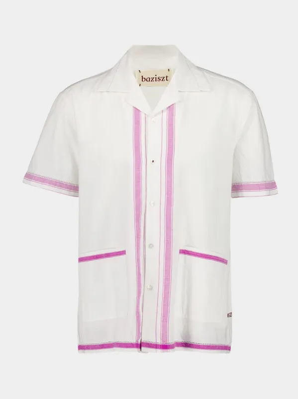 White and Pink Strike Shirt sold by Fashion Clinic