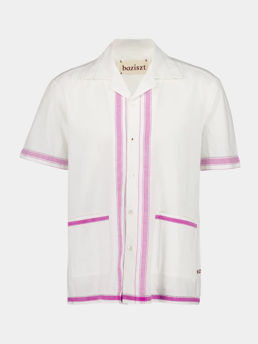 White and Pink Strike Shirt sold by Fashion Clinic